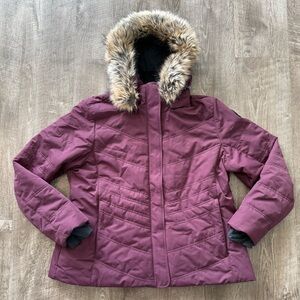 Obermeyer Women’s Tuscany II Jacket In Burgundy Insulated Ski Coat Size 18 P